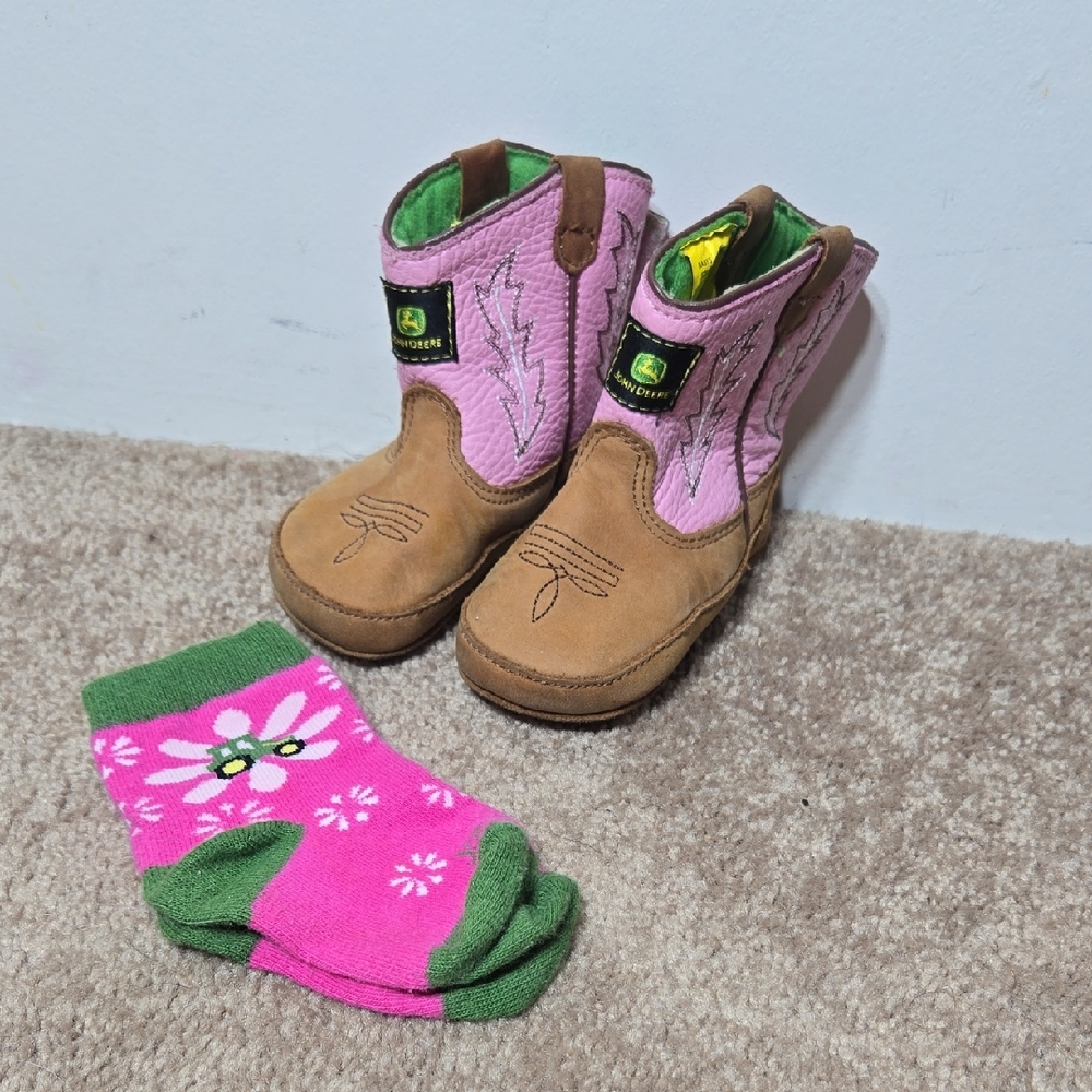 John Deere Baby Boots with Socks